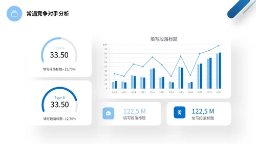 蓝色简约形状销售部年终工作总结商务通用PPT销售年终总结