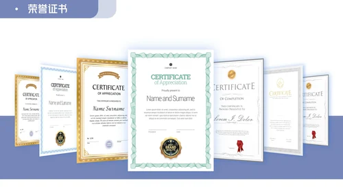 简约风蓝色国家奖学金答辩