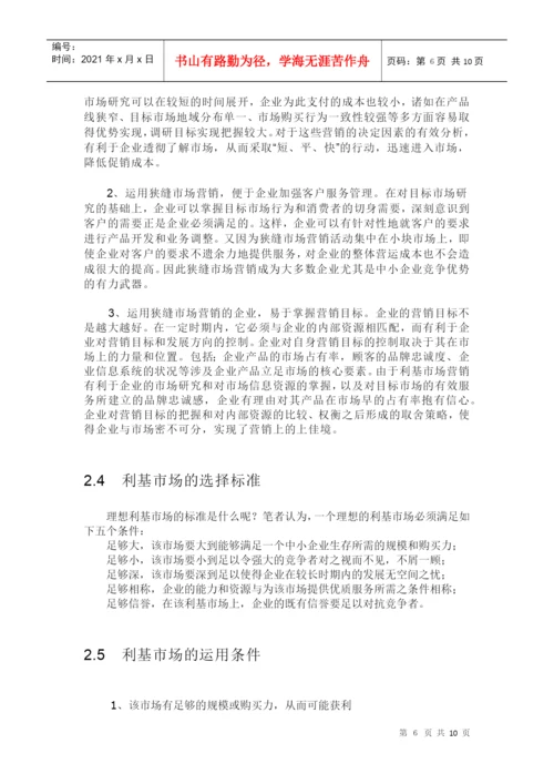 利基市场战略剖析论文.docx