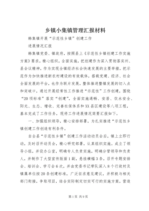 乡镇小集镇管理汇报材料.docx