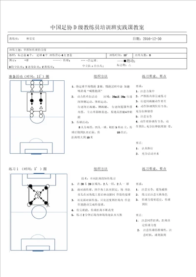 中国足协D级训练实践教案