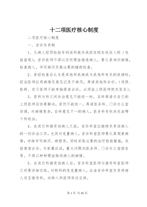 十二项医疗核心制度.docx