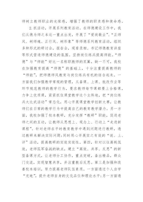 师德师风建设工作总结范文.docx