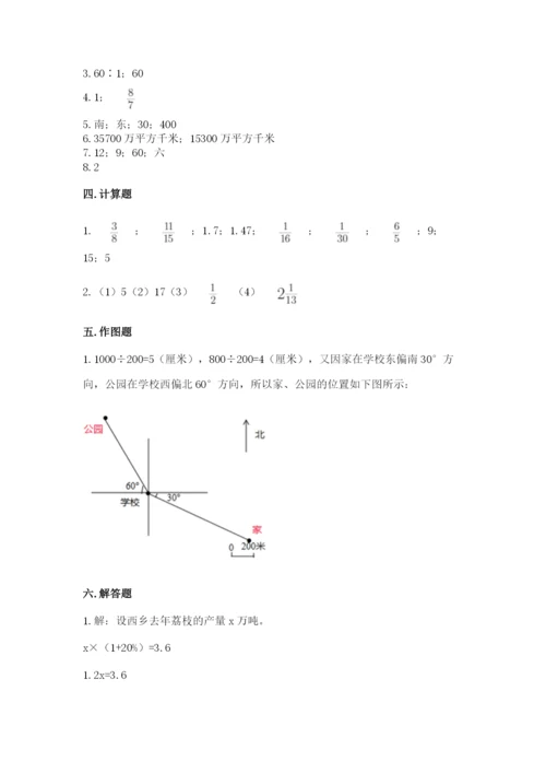 小学数学六年级上册期末卷含答案（培优b卷）.docx