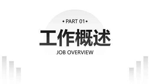 极简几何形状白底黑白述职汇报总结PPT模板