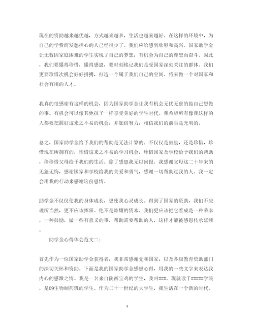 精编助学金心得体会范文.docx