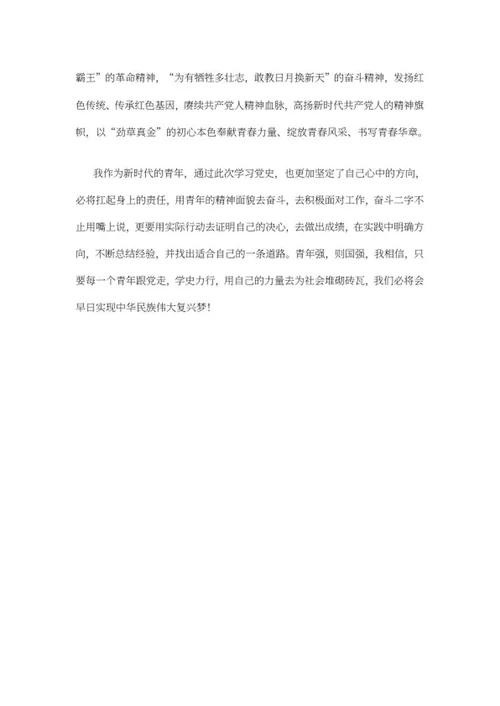 中国青年学党史活动心得word模板