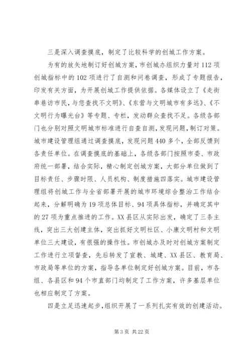 创建文明城市工作调度会讲话.docx