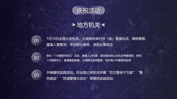 深蓝剪影中国人民警察节主题教育PPT模板