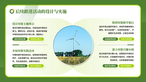 绿色商务风学校教师的环保科普讲座