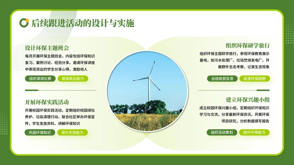绿色商务风学校教师的环保科普讲座