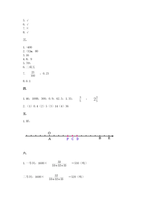 青岛版六年级数学下学期期末测试题及参考答案【轻巧夺冠】.docx