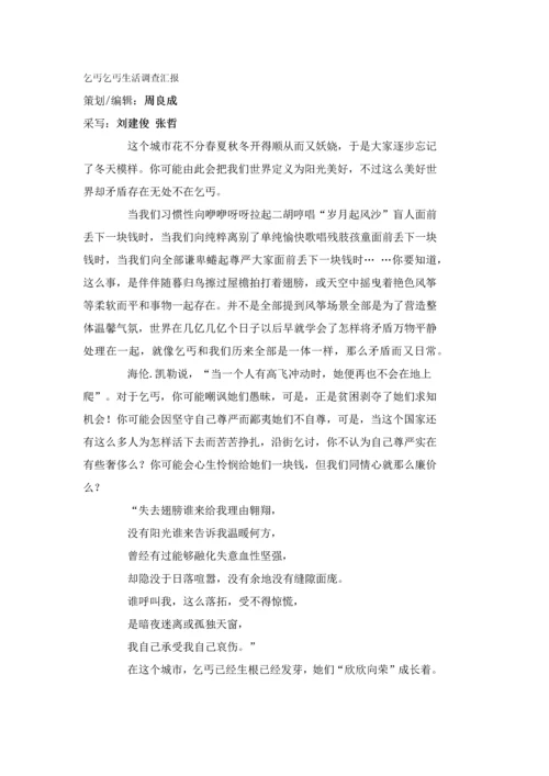 乞丐生活调查分析报告.docx