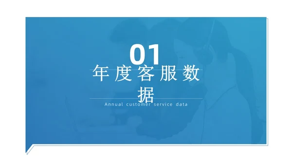 蓝色渐变微粒体企业客服年终总结