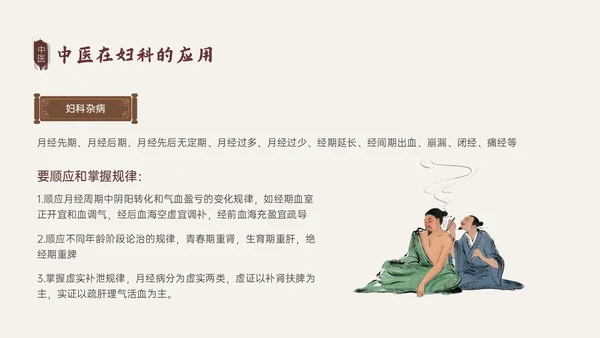 褐色古风中医与妇产科培训PPT模板