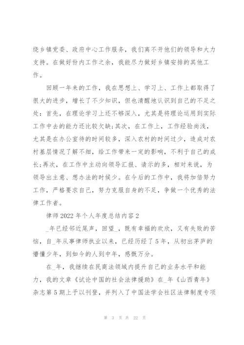 律师2022年个人年度总结内容.docx