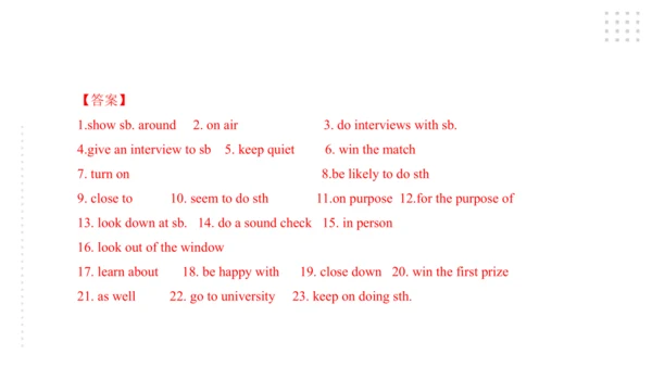 Module 10 On the radio 模块小结课件（57张PPT）