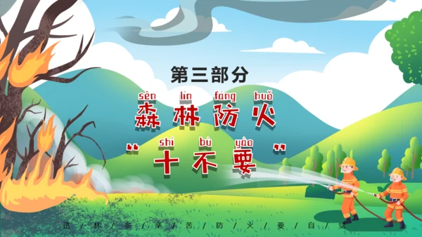 森林防火保护森林，家校安全通用PPT模板
