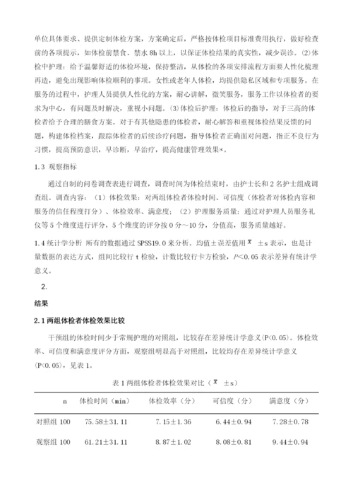 探讨人性化护理工作在健康体检中的应用价值.docx