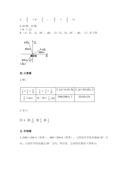 人教版六年级上册数学期中测试卷汇总.docx