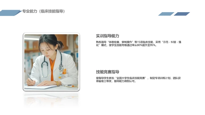 蓝色商务风临床医学专业大学生求职个人能力综合展示职业生涯规划通用PPT