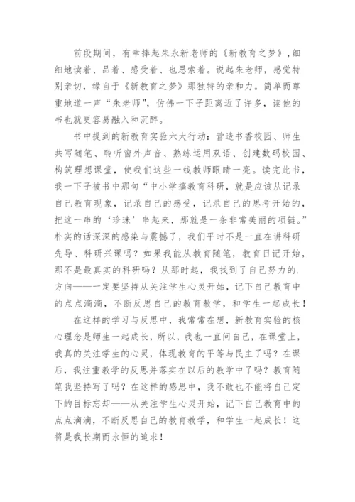 教师读书笔记摘抄《新教育之梦》.docx