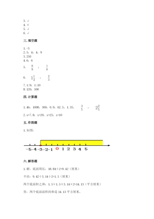 太原市杏花岭区六年级下册数学期末测试卷精品.docx