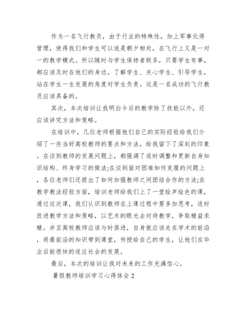 暑假教师培训学习心得体会范文.docx