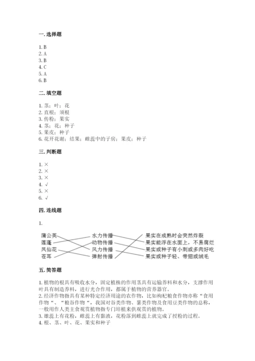 科学四年级下册第一单元植物的生长变化测试卷精品【满分必刷】.docx