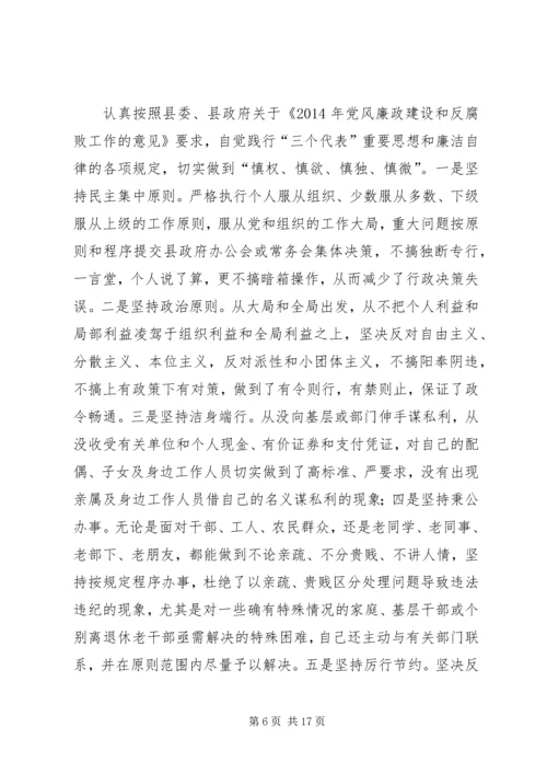 第一篇：县副县长的党风廉政建设自我检查报告 (2).docx