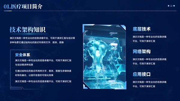 蓝色智慧医疗商业计划书ppt模板