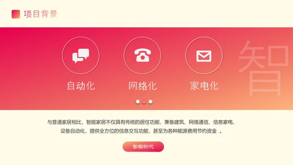 渐变风智能家居可行性研究报告PPT模板