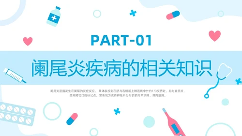 简约风阑尾炎护理查房疾病病人的护理医疗培训PPT