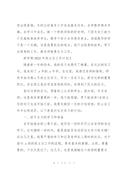 新学期2022年班主任工作计划范文.docx