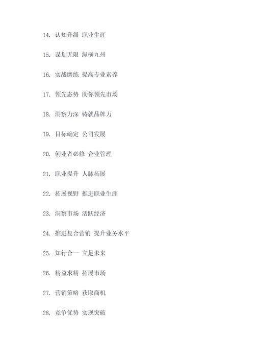 广告培训口号大全八字标语