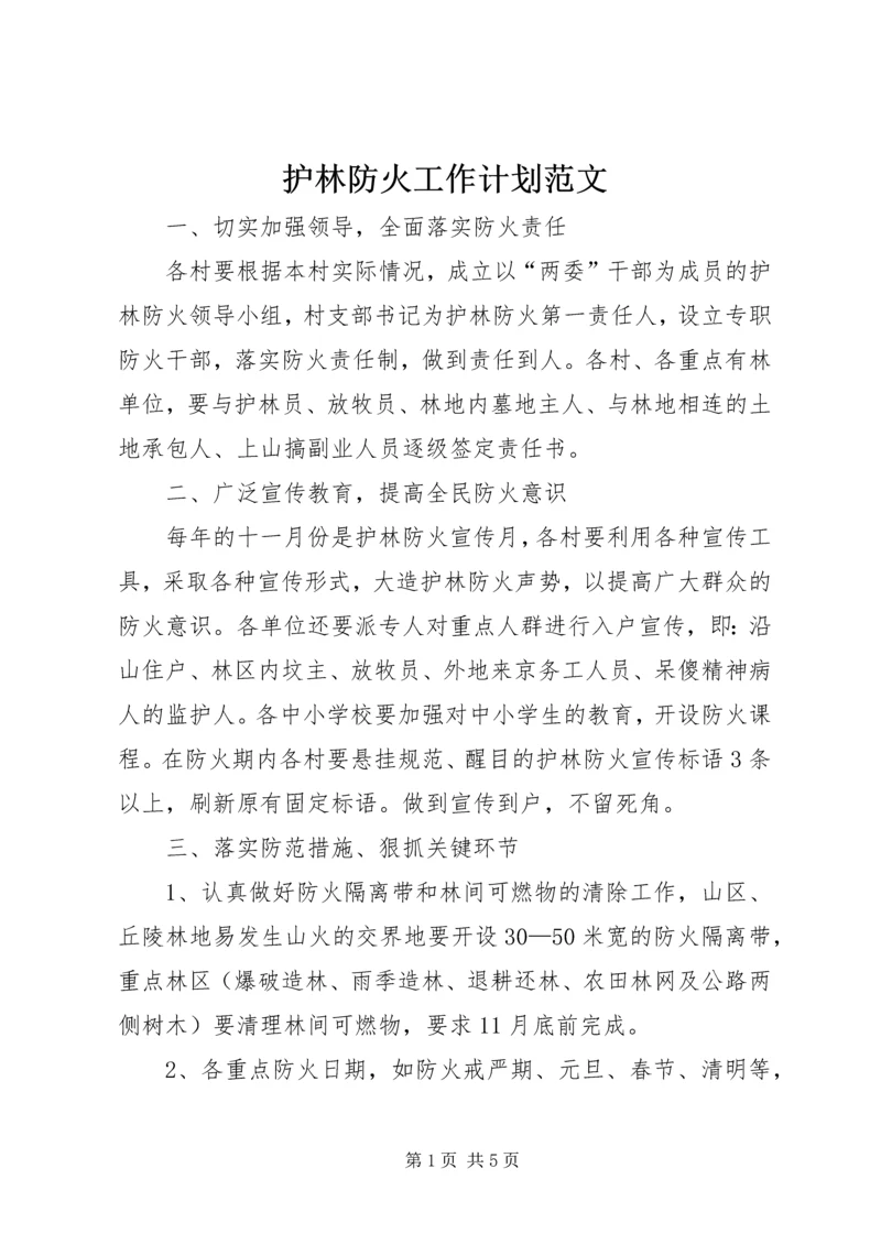 护林防火工作计划范文.docx