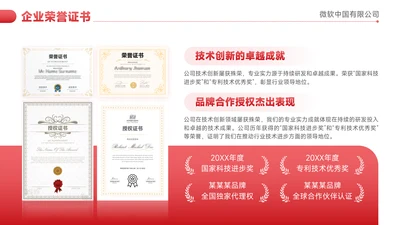 红色简约风奖项