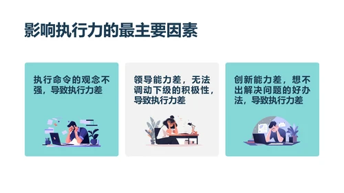 蓝色简约商务插画中层干部执行力的修炼中层执行力培训PPT模板