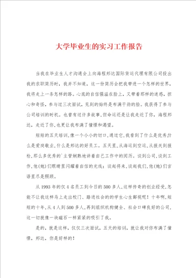 大学毕业生的实习工作报告