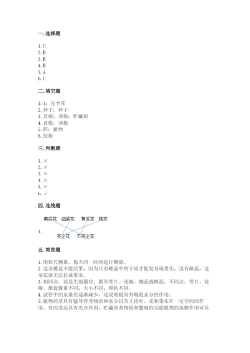 科学四年级下册第一单元《植物的生长变化》测试卷精品【名师推荐】.docx