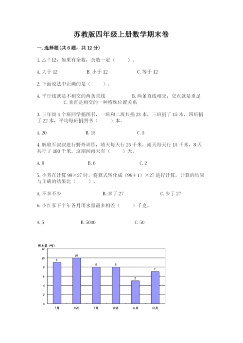 苏教版四年级上册数学期末卷（考点梳理）.docx