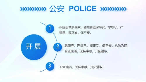 蓝色大气警察学院招生计划动态PPT模板