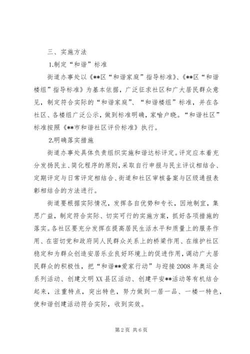 和谐社区爱家行动意见.docx