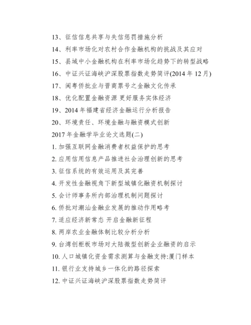 【金融学毕业论文选题】.docx