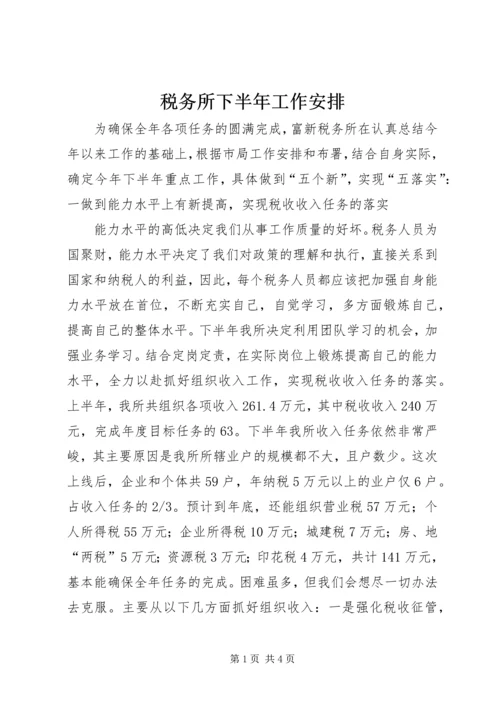税务所下半年工作安排 (5).docx