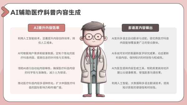 粉色插画风医疗教育科普PPT模板