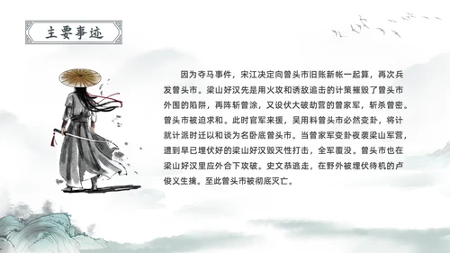 古风水彩水墨水浒传宋江PPT读书分享