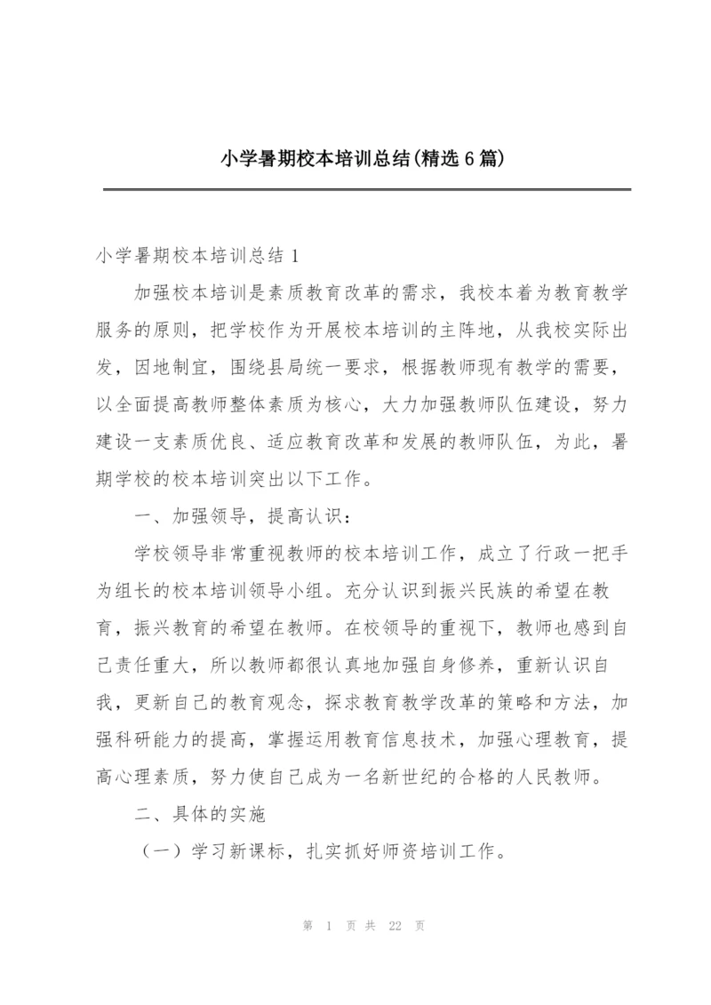 小学暑期校本培训总结(精选6篇).docx