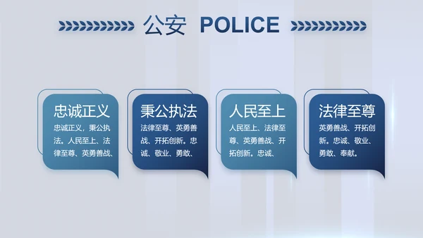 蓝色公安警察派出所年年终总结演讲PPT