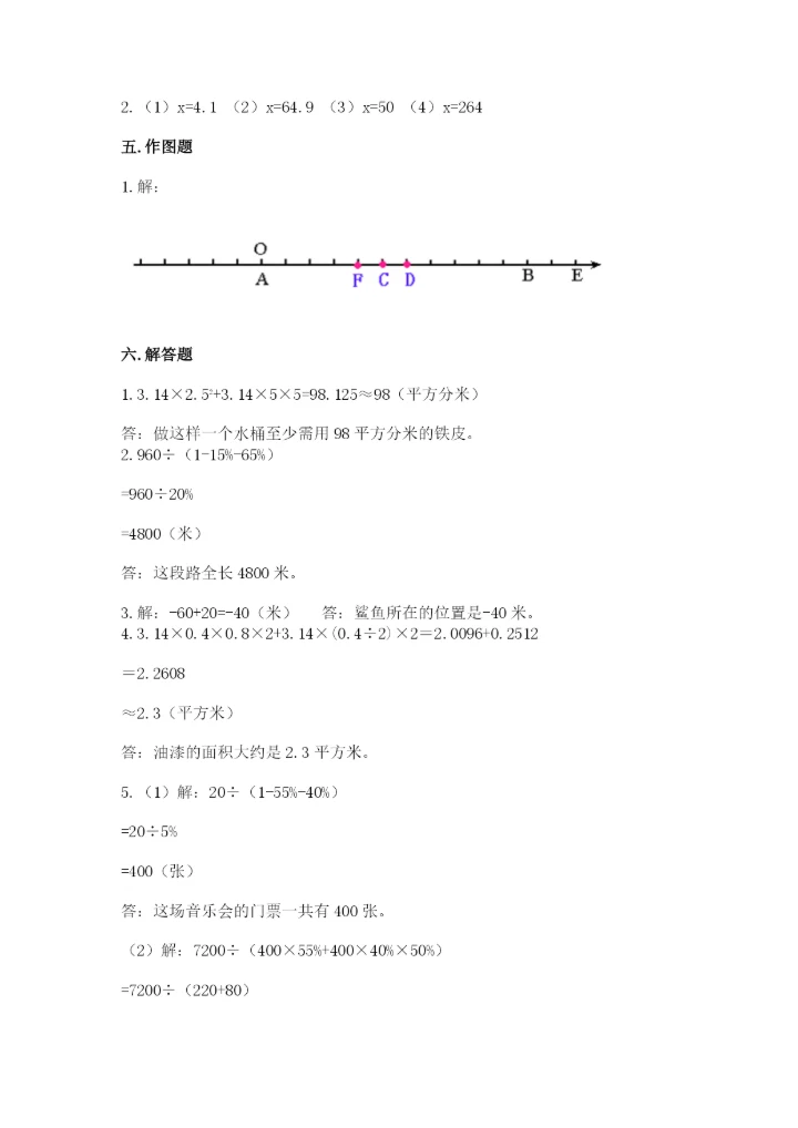 乌兰县六年级下册数学期末测试卷（夺冠系列）.docx